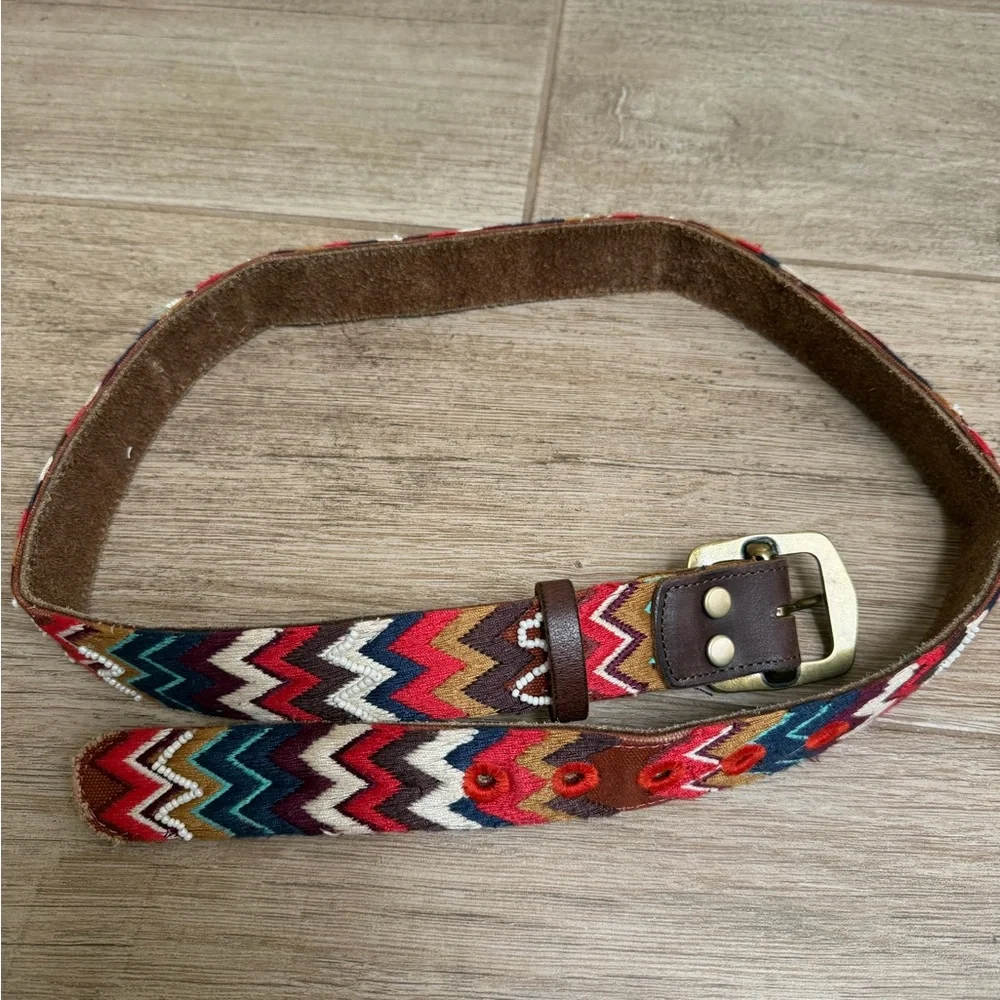 Lucky Brand Multicolor Zigzag Belt